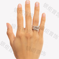 Bague tendance LOZRUNVE en cuivre plaqué or 18 carats avec petits cercles connectés pour femme