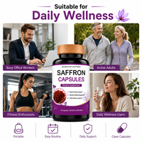 Capsules de Safran en Gros, 60 Comprimés, Complément Alimentaire Naturel au Safran pour l'Énergie, l'Humeur et le Bien-être Quotidien