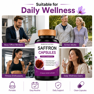 Capsules de Safran en Gros, 60 Comprimés, Complément Alimentaire Naturel au Safran pour l'Énergie, l'Humeur et le Bien-être Quotidien - Product Image 6