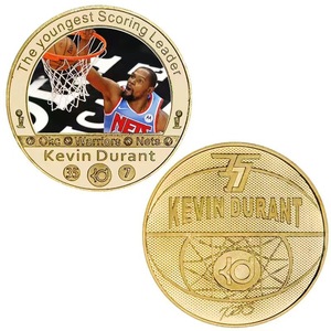 Ensemble de 5 pièces de monnaie commémoratives plaquées or de <span class=keywords><strong>star</strong></span> du basketball avec boîte cadeau, pièce de monnaie de défi en alliage de légende <span class=keywords><strong>NBA</strong></span>, souvenir de collection, cadeau - Product Image 2