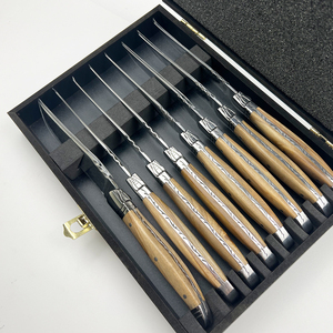 Ensemble de couteaux à <span class=keywords><strong>steak</strong></span> à bon prix, personnalisé ou standard, ensembles de couteaux à <span class=keywords><strong>steak</strong></span> de 8 pièces, <span class=keywords><strong>couteau</strong></span> à <span class=keywords><strong>steak</strong></span> Laguiol en bois d'<span class=keywords><strong>olivier</strong></span> avec boîte cadeau en bois - Product Image 3