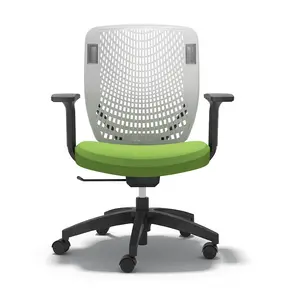 GT3-A BIFMA sertifikalı ergonomik plastik arkalık döner personel ofis koltuğu modern naylon tabanı ile