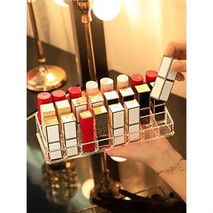 Organisateur de Rouge à Lèvres Transparent Charmant et Tendance, Boîte de Rangement Cosmétique de Bureau en Plastique, Style Nordique Populaire, Petit Organisateur de Gloss - Product Image 1