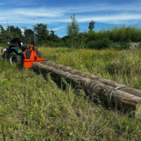 Cabrestante forestal para arrastre de troncos, montado en tractor con enganche de 3 puntos, con pantalla protectora, cadenas, fuerza de tracción de 55KN, para tractores de 54-75HP, para terrenos inclinados