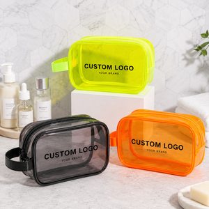 Wholesale Portable Printed Logo Waterproof Makeup Travel <b>Toiletry</b> Zipper Custom Logo <b>Clear</b> Pvc Cosmetic <b>Bag</b> - Product Image 1