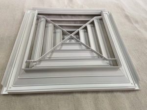Thiết kế hiện đại trần vuông không khí nướng thông gió khuếch tán HVAC cung cấp hợp kim nhôm <span class=keywords><strong>AC</strong></span> lưới tản nhiệt - Product Image 3