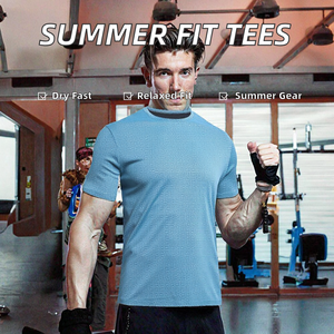 Vêtements de sport décontractés d'été pour hommes, entraînement physique, course à pied, vêtements de sport personnalisés en gros, t-shirts à manches courtes pour hommes, hauts actifs, séchage rapide - Product Image 2
