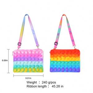 Porte-monnaie personnalisé en silicone Pop Wallet, porte-clés en PVC, mini fermeture éclair, jouet anti-stress à bulles pour enfant - Product Image 6