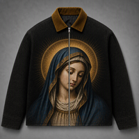 Vestes en tapisserie personnalisées pour votre marque, en coton et polyester, avec fermeture éclair, coupe oversize, doublure en satin, vêtements