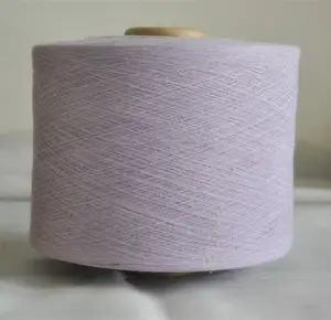 Fil de coton mélangé en Polyester, vente en gros, cardé à extrémité ouverte, fils à tricoter recyclables pour la fabrication de chaussettes, gants, serviettes