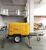 Tragbarer Mobiler Anhänger-Beleuchtungsturm mit 4*1000W Metallhalogenid-Lampe und Leisem Dieselgenerator für Notfall-Straßenreparatur