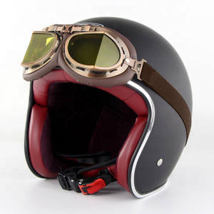 <span class=keywords><strong>Casco</strong></span> de Motocicleta Clásico de Media Cara ABS, Estilo Retro <span class=keywords><strong>Vintage</strong></span>, de Cuero, para Motocicleta, Scooter - Product Image 5