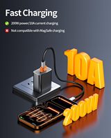 Adaptateur USB-C 10A 200W Charge rapide USB2.0 Transfert de données 480 Mbps Convertisseur USB-C Femelle/Mâle pour MacBooks Xperias