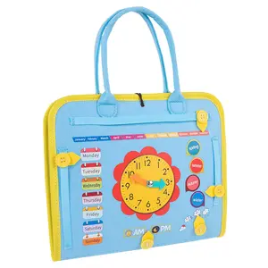 유아 바쁜 보드 교육 학습 아기 몬테소리 접이식 가방 감각 장난감 어린이 훈련 활동 교육 보조