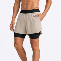 Pantalones Cortos Deportivos para Hombre de Alta Calidad, Cintura Elástica, Ligeros, Transpirables, con Logotipo Personalizado OEM, Doble Capa, Secado Rápido