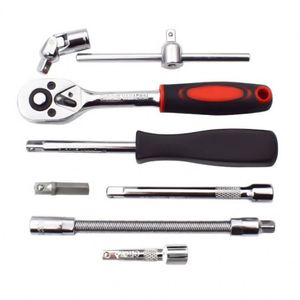 Juego de 94 piezas de puntas y vasos de acero al vanadio CR-V de 1/4" y 1/2" métricos, herramientas manuales con estuche rígido para reparación automotriz y del hogar, personalizable OEM - Product Image 5