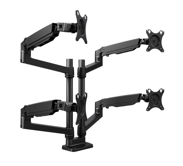 Adjustable Swivel Dual Desktop Monitor Mounting Bracket with Clip Dual Monitor Arms for Automatic Ergonomic Aluminum Stand