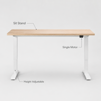 Bureau électrique commercial réglable en hauteur pour le travail assis-debout, poste de travail PC moderne en métal avec surface extensible