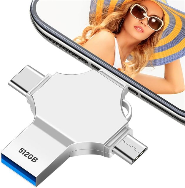 4-in-1 Type-C USB 3.0 Flash Drive 16G-128G High-Speed Metal Personalized Gift for IPhone/Computer