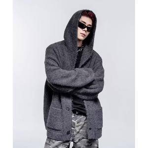 Cardigan en tricot à capuche simple et polyvalent, style décontracté automne-hiver, ample, <span class=keywords><strong>chaud</strong></span> et épais - Product Image 1