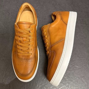 Zapatillas Bajas de Cuero Marrón para Hombre, Estilo Casual Retro, Transpirables, con Tacón Medio, Suela Blanca, a la Moda, Estilo Veraniego - Product Image 3