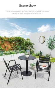 Ensemble de table et de chaises pliantes légères en aluminium moderne pour jardin, terrasse et balcon - Conception durable - Product Image 6