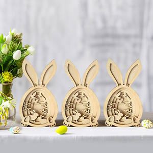 Échantillon gratuit Vente en gros Personnalisé Enfants <span class=keywords><strong>Pâques</strong></span> Bois Artisanat Bricolage Lapin Peinture Kit <span class=keywords><strong>Pâques</strong></span> Ornements en bois - Product Image 2