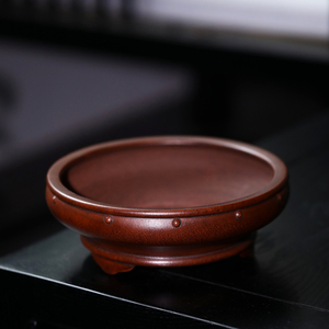 Maceta Redonda Hecha a Mano de Zisha de Yixing para Bonsái, Macetero de Escritorio Estilo Antiguo para Calamus - Product Image 2