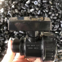 Robinet à tournant sphérique double union en PVC gris ANSI de 3/4 po pour l'eau