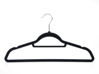 Cintres pantalons en velours Cintres noirs en plastique pour chiffons Cintres personnalisés avec logo Ultra mince gain de place