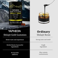 Gummies de Shilajit Pur de l'Himalaya OEM 3000mg avec KSM-66 Ashwagandha, 60 unités, végétaliennes, sans sucre ajouté
