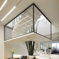 Ventanas fijas de suelo a techo DEEZON, doble acristalamiento, insonorizadas, para villa, ventana panorámica grande, marco de aleación de aluminio, diseño moderno