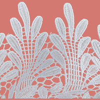 Tissu en dentelle polyester/coton, ruban de dentelle orné de broderies blanches pour chaussures et sacs de mariage