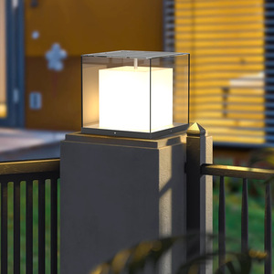 Solar Pillar <b>Lights</b> 20CM Waterproof Outdoor Gate Post Lamp for Courtyard <b>Garden</b> Entrance <b>Fence</b> - Product Image 4