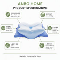 Oreiller cervical en mousse à mémoire de forme personnalisé en gros, oreiller ergonomique de soutien du cou OEM ODM