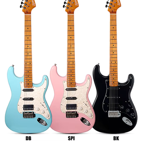 Guitare électrique OEM/ODM en gros de haute qualité S-G20 ST, 22 frettes arrondies en acier inoxydable, pont à trémolo à 2 points - Product Image 1