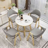 Petite table et chaises de salle à manger, combinaison pour la maison, table ronde pour 4 personnes.