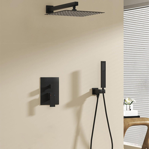 Ensemble de <span class=keywords><strong>douche</strong></span> pluie encastré moderne en acier inoxydable SUS304, système de mitigeur chaud/froid mural pour projets hôteliers de luxe - Product Image 1