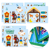 Livre d'activités éducatif en feutre pour enfants, jouets Montessori, livres sensoriels en feutre, livre d'activités en feutre sur les histoires bibliques pour enfants