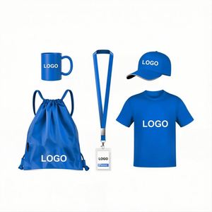Paquete de Regalo Personalizado con Logotipo para Empleados - Camiseta Azul, Gorra y Bolsa con Cordón para Ferias Comerciales y Premios a Empleados - Product Image 1