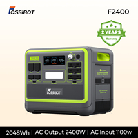 Station d'alimentation portable solaire Fossibot F2400 2048Wh 2400W, la meilleure, longue autonomie, prise RV, bouton réglable, fonction UPS LED SOS 1W