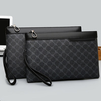 Pabrik langsung grosir dicetak tas untuk pria kulit asli pria Clutch tas desainer kulit tas pria