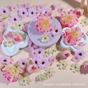 ดอกไม้ประดิษฐ์ชุดกุหลาบสีชมพู 50 ชิ้น คุณภาพสูงเหมือนจริง DIY ฮั่นฝู ของตกแต่งงานแต่งงาน - Product Image 3