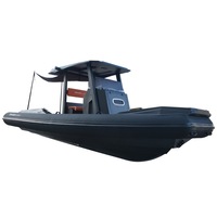 Bateau semi-rigide en aluminium ZHAO MARINE de 7,5 m (25 pieds) avec hard-top et table à manger, coque en aluminium, bateau de luxe pour yacht