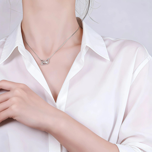 Elegante Collana <span class=keywords><strong>da</strong></span> Donna in Rame con Pendente a Cigno in Zirconia Cristallo, Gioielli Placcati Oro, Regalo per Matrimoni e Feste - Product Image 6