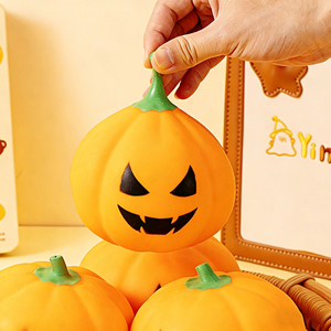 High Quality TPR Halloween Pumpkin Squishy Slow Return Hand Exercise <b>Squeeze</b> Stress Relieve Mochi Toys for Kids and Adults - Product Image 4
