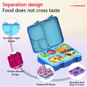 Lonchera de Silicona y Tritán de una Sola Capa para Niños, Apta para Microondas y a Prueba de Fugas, Contenedor Portátil al por Mayor para Niños - Product Image 2