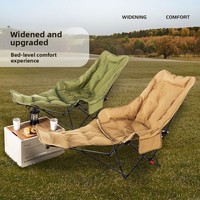 Chaise de camping pliante inclinable moderne à trois niveaux avec dossier, en acier inoxydable, pour l'extérieur, vente en gros