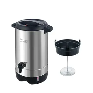 Máquina de café elétrica estilo americano 45 xícaras #304 em aço inoxidável, urna para catering, percolador de café