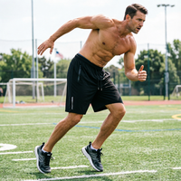 Shorts de sport pour homme personnalisés en usine, légers, respirants, en tissu extensible, écologiques, pour la course et l'entraînement en salle de sport